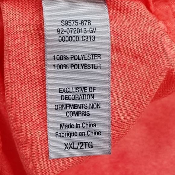 NWT C9 by Champion bright coral flowy keyhole athletic top XXL - Picture 7 of 8
